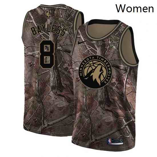 Womens Nike Minnesota Timberwolves 8 Jerryd Bayless Swingman Camo Realtree Collection NBA Jersey